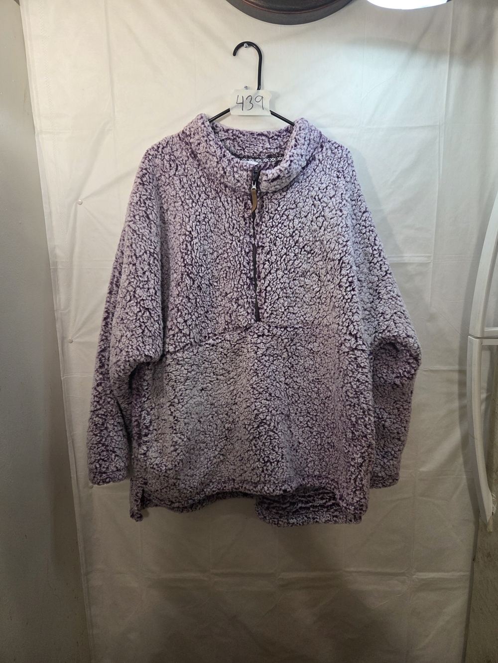 Time and Tru Lavender Plush Half-Zip Sherpa Pullover